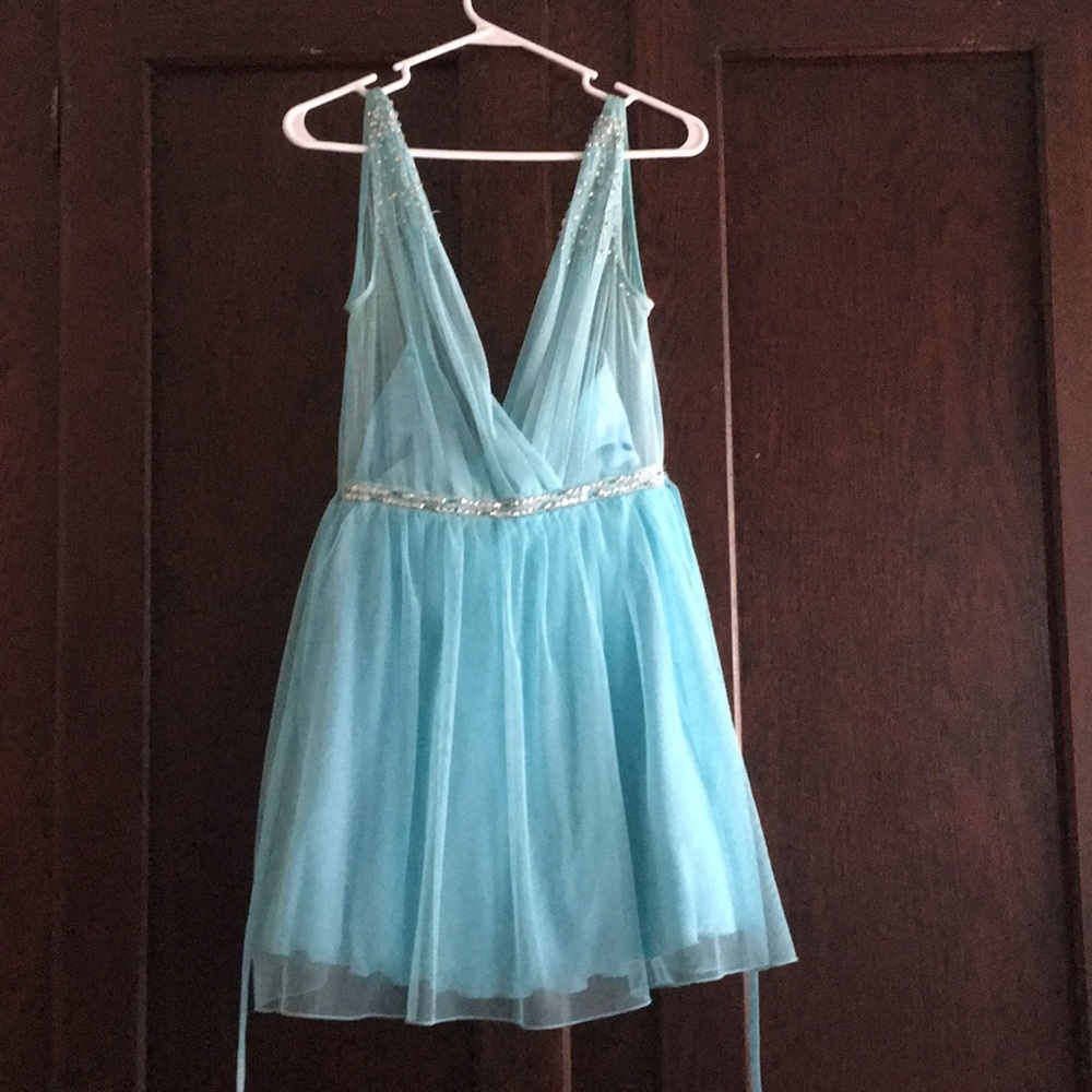 Short Tulle Dress Homecoming Semi Formal Blue